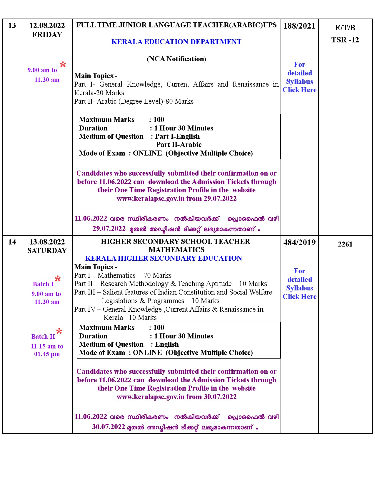 Examination Programme For The Month Of August 2022 - Notification Image 7