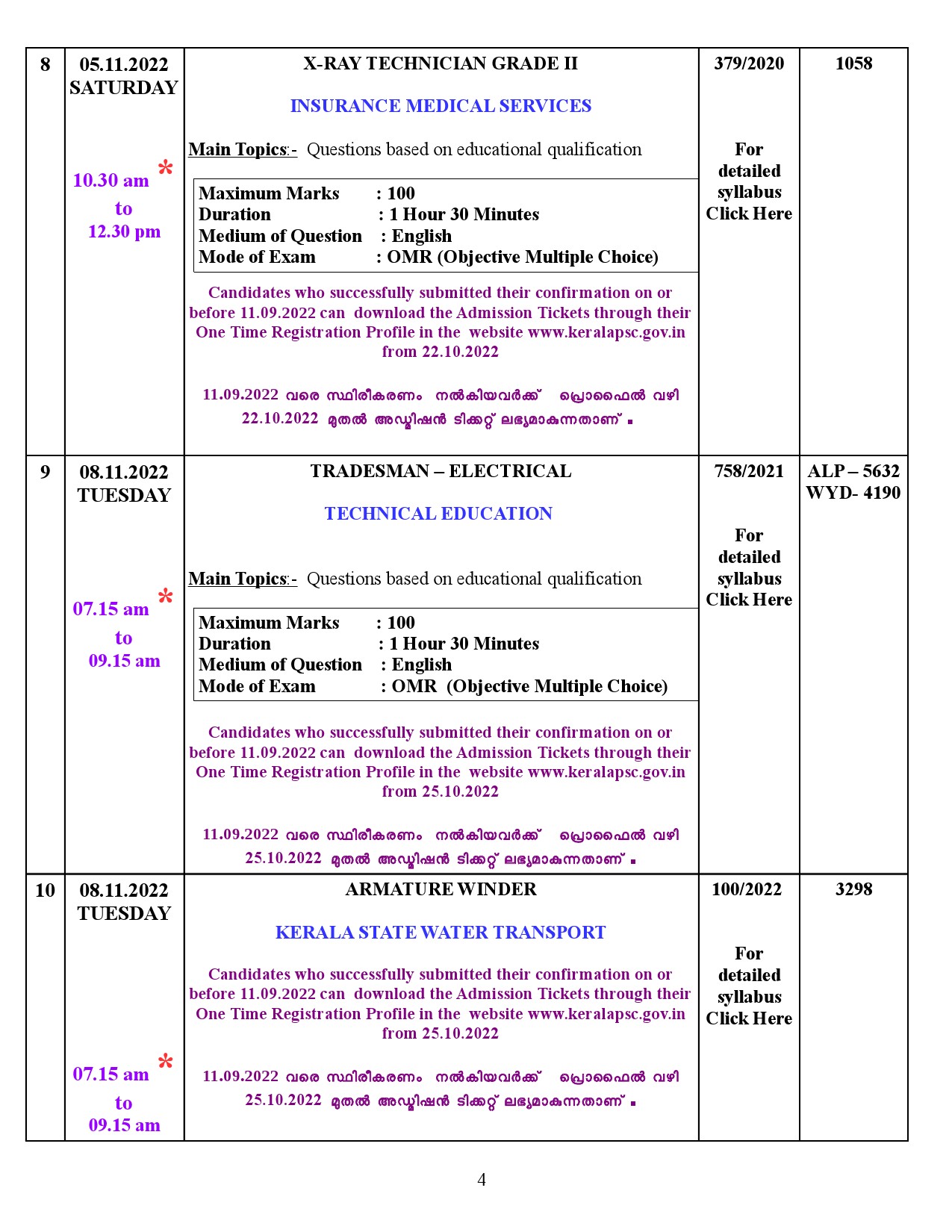 EXAMINATION PROGRAMME FOR THE MONTH OF NOVEMBER 2022 AFTER CONFIRMATION - Notification Image 4