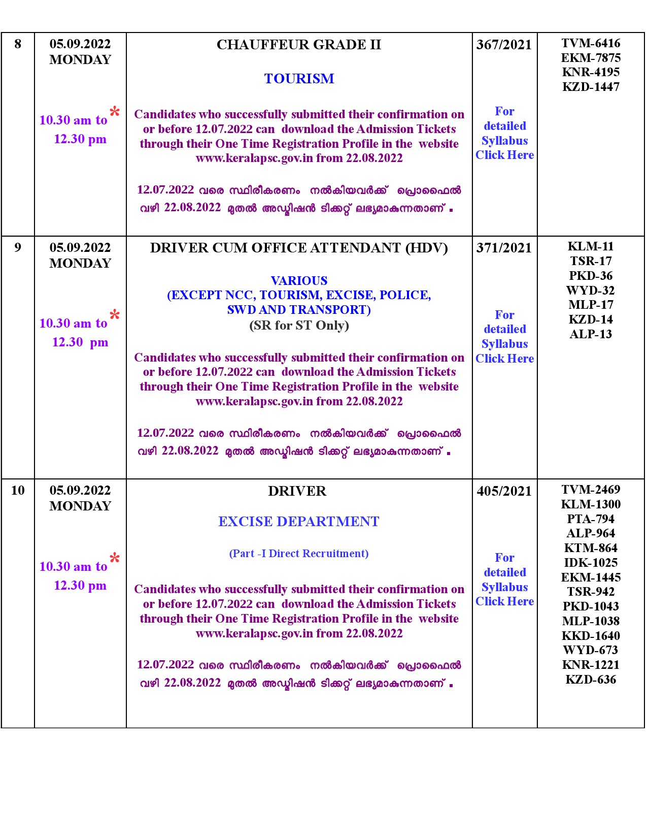 Examination Programme For The Month Of September 2022 - Notification Image 5