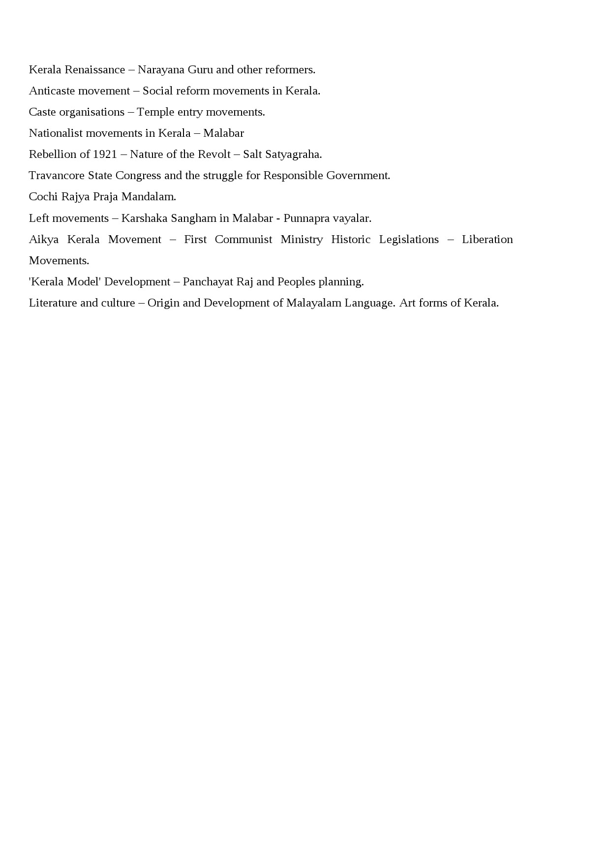 Humanities Syllabus for Kerala PSC 2021 Exam - Notification Image 40