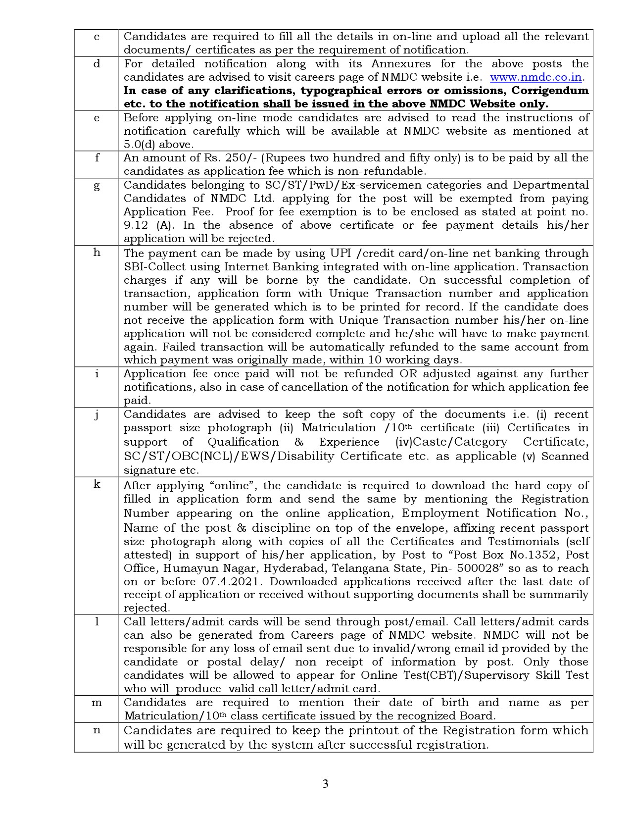 Junior Officer Trainee in NMDC Limited - Notification Image 3