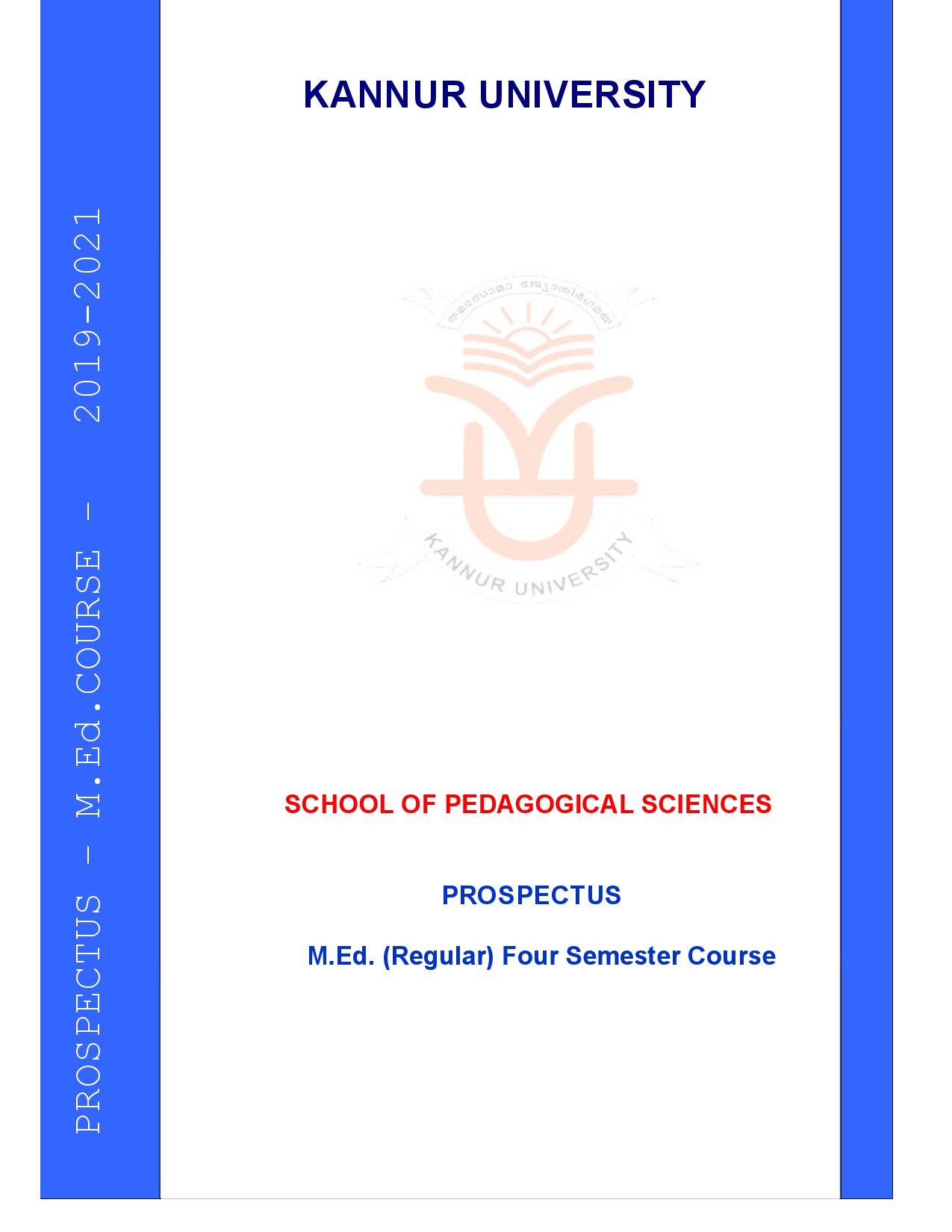 Kannur University M Ed Admission Prospectus 2019 - Notification Image 3