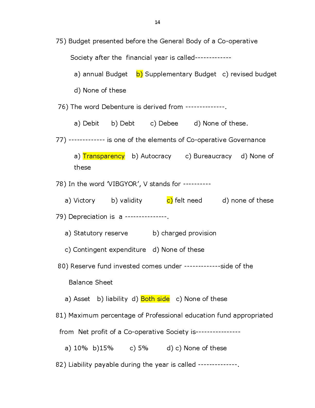 Kerala Co operative bank recruitment Sample Question Paper - Notification Image 14