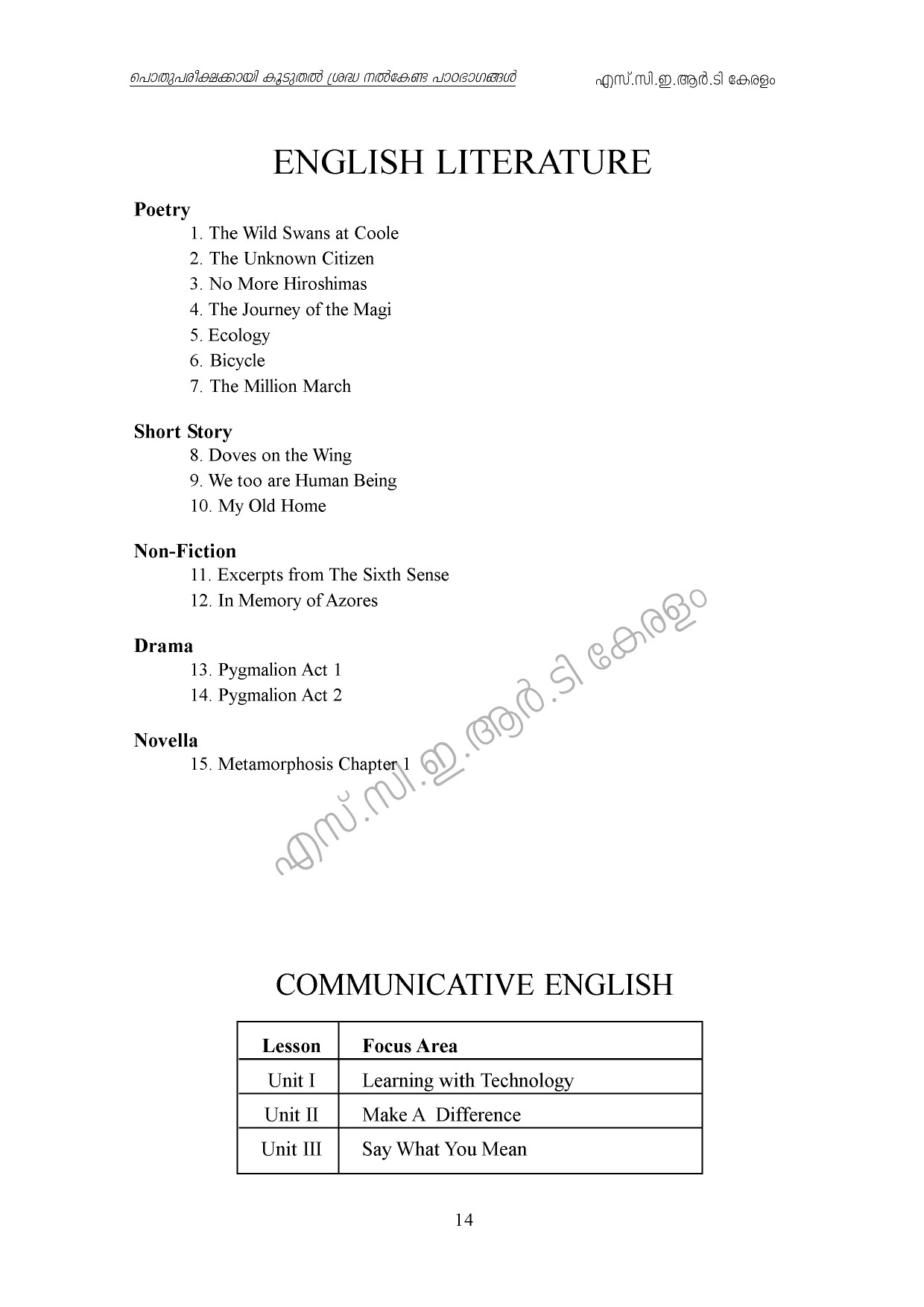 Kerala Higher Secondary Exam 2021 Focus Area - Notification Image 14