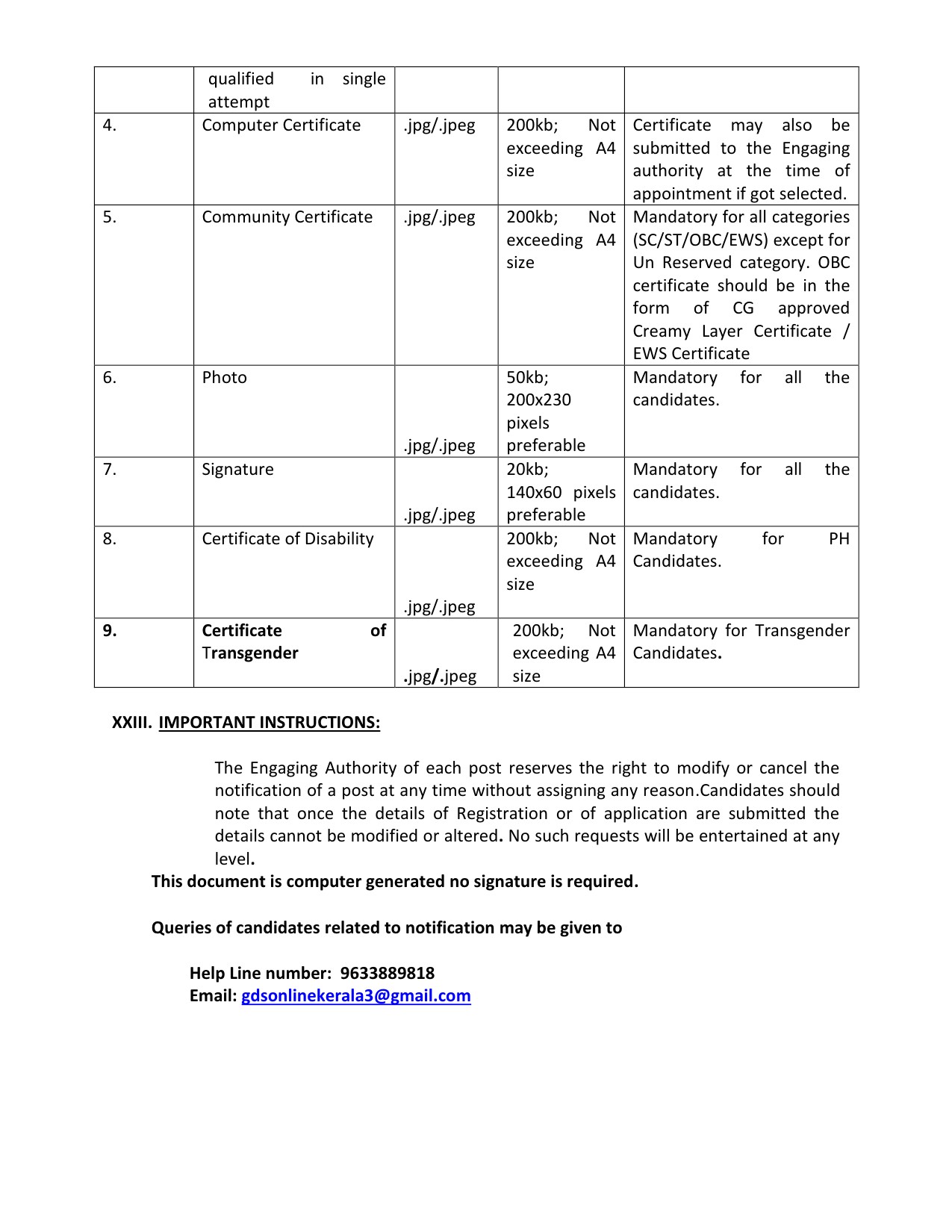 Kerala Postal Circle GDS Recruitment 2021 notification - Notification Image 14