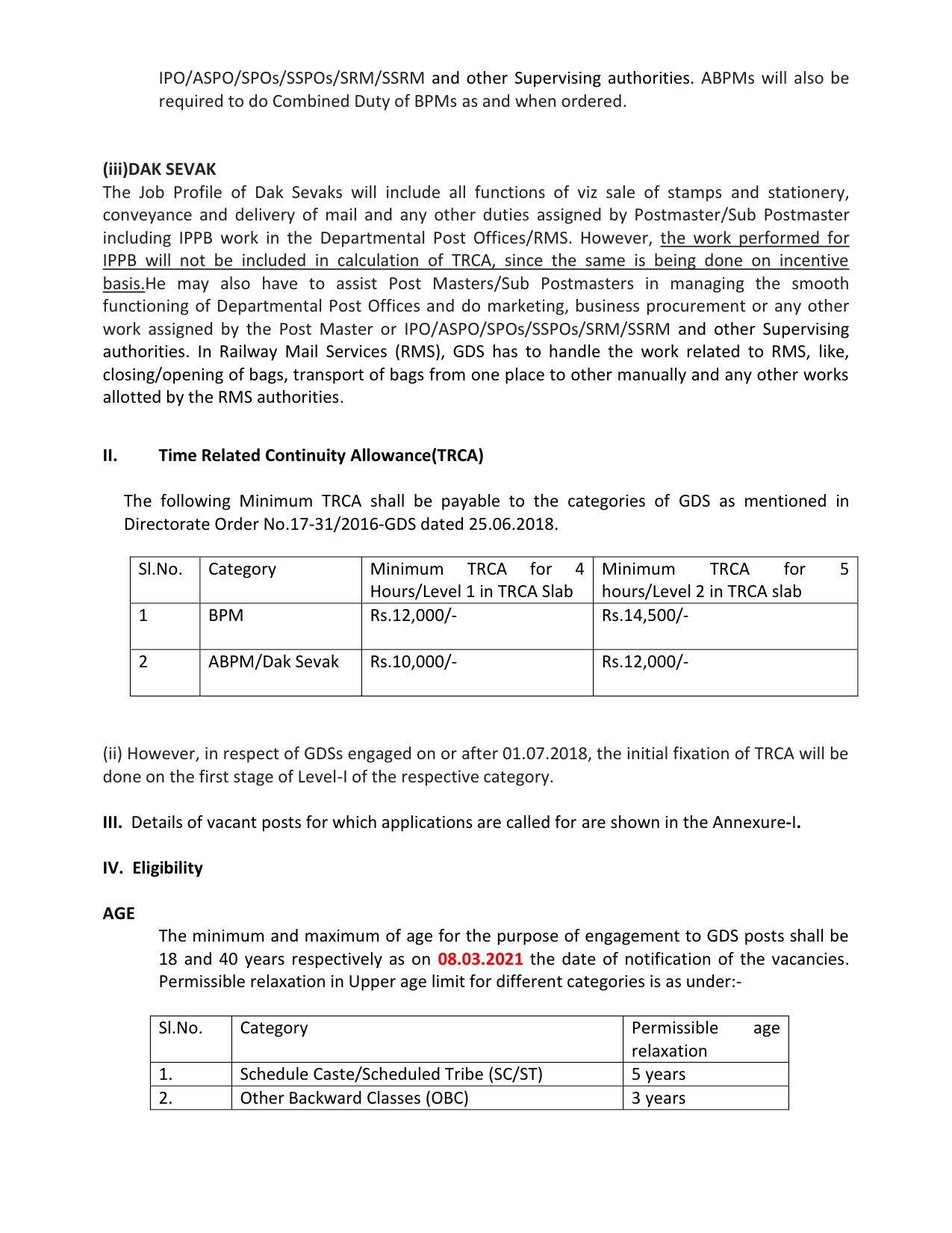 Kerala Postal Circle GDS Recruitment 2021 notification - Notification Image 2