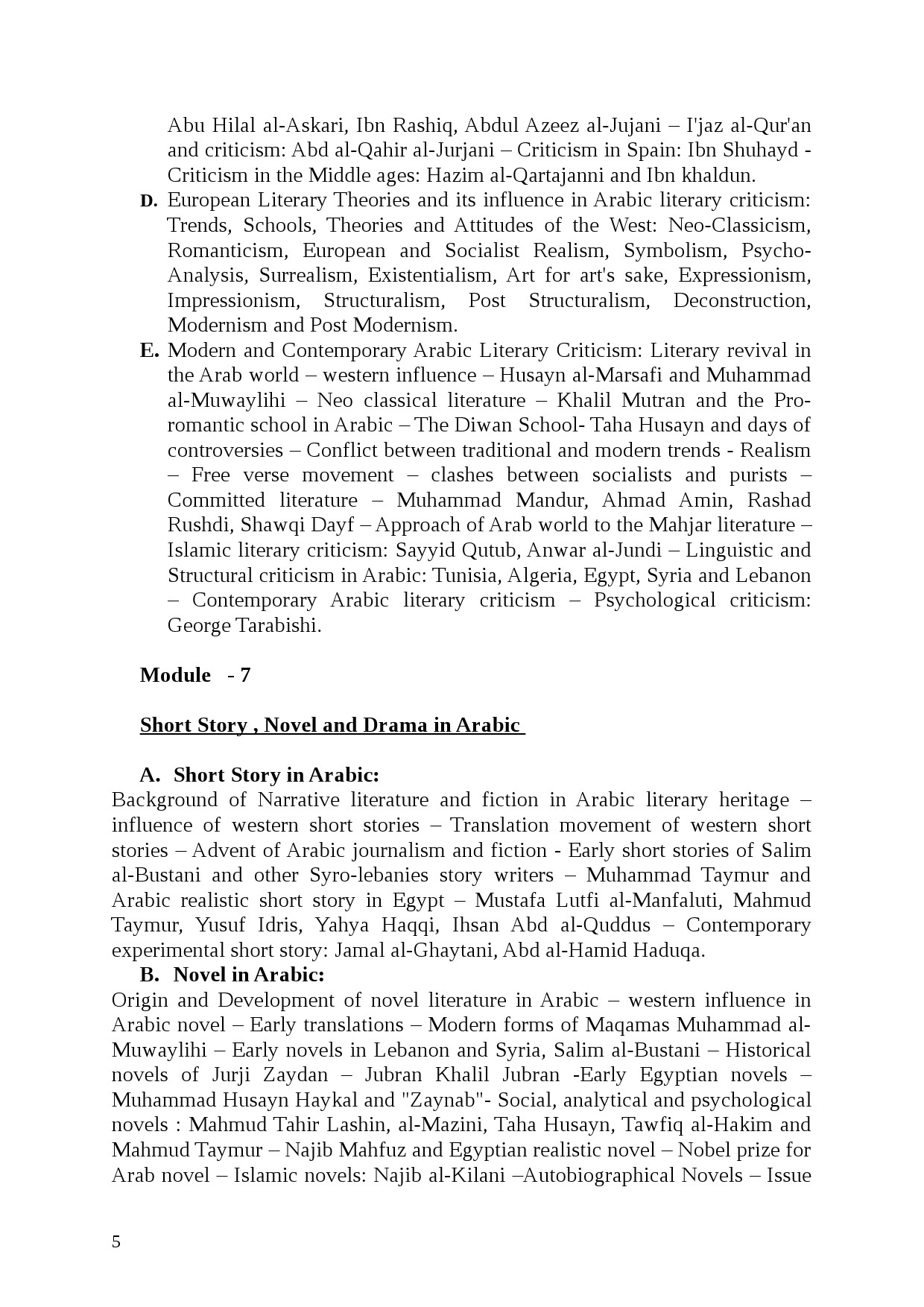 Kerala PSC Assistant Professor Arabic Exam Revised Syllabus - Notification Image 5