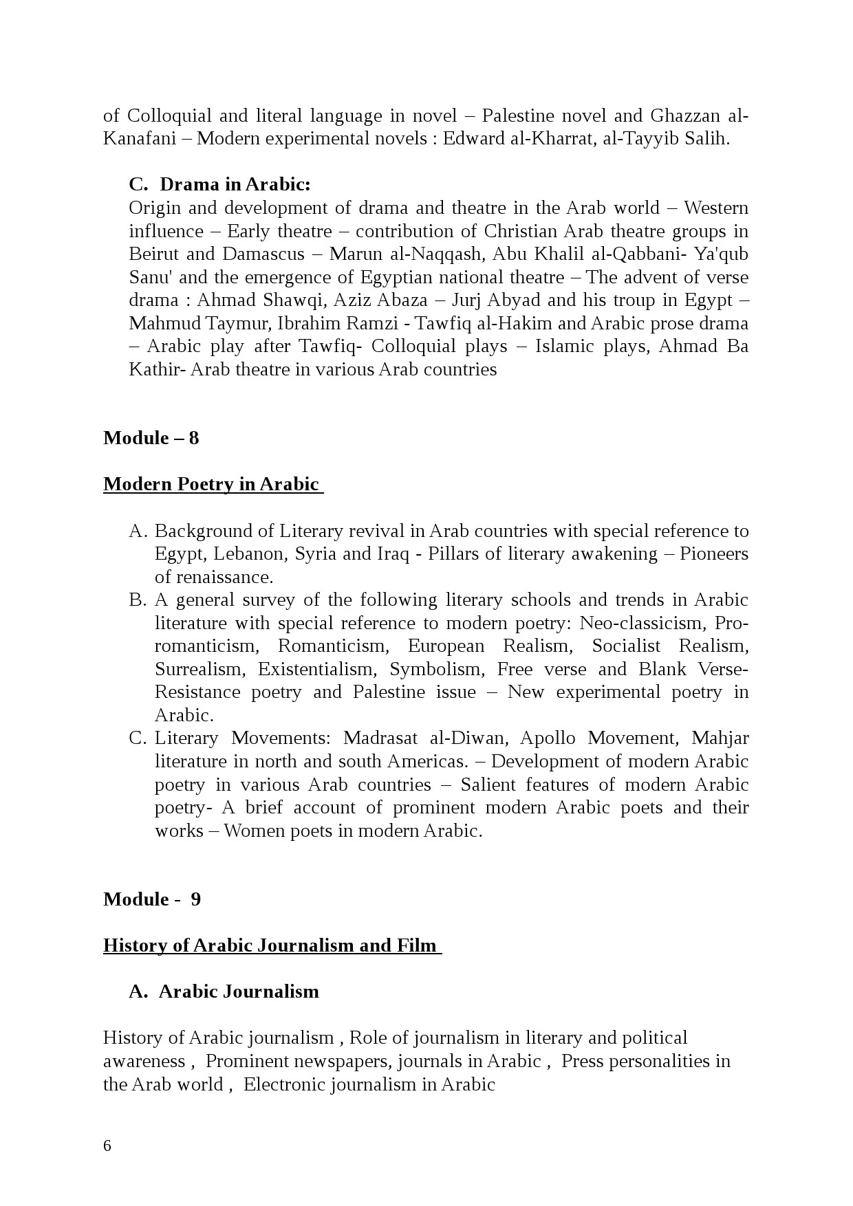 Kerala PSC Assistant Professor Arabic Exam Revised Syllabus - Notification Image 6