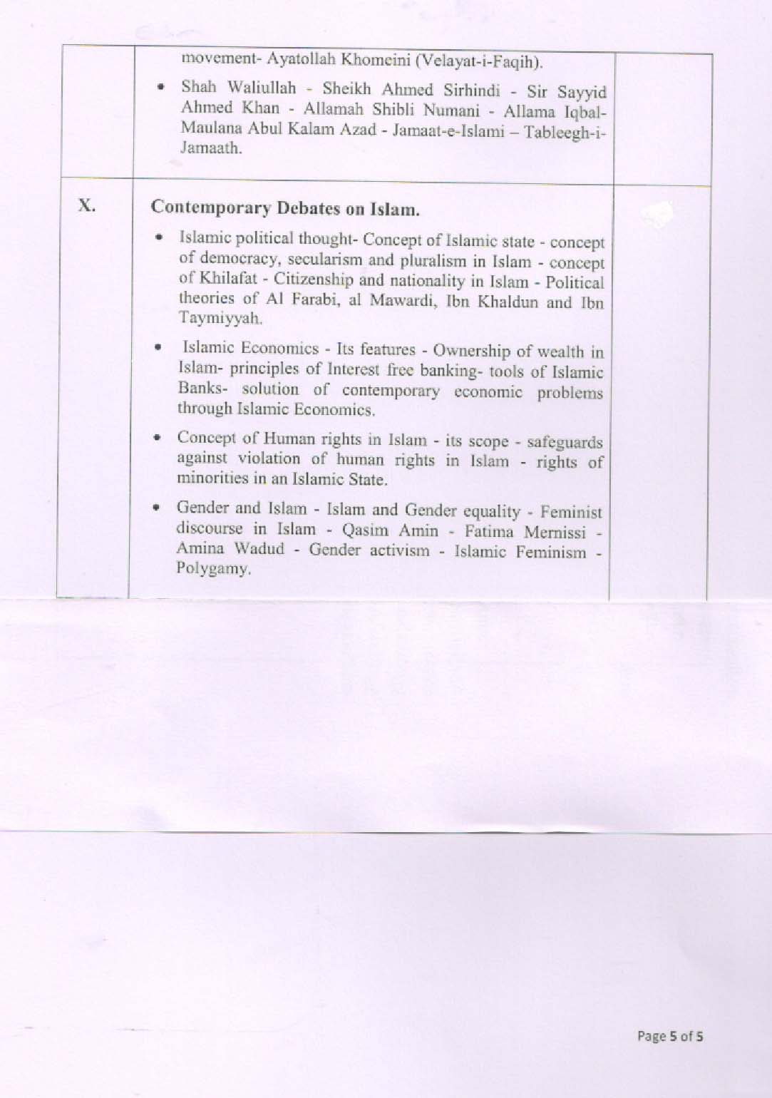 Kerala PSC Assistant Professor Ismalic History Exam Syllabus - Notification Image 5