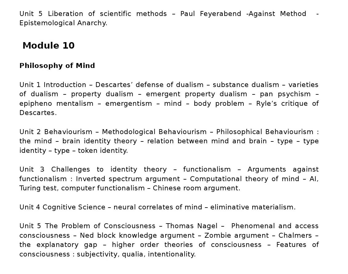 Kerala PSC Assistant Professor Philosophy Exam Syllabus - Notification Image 7