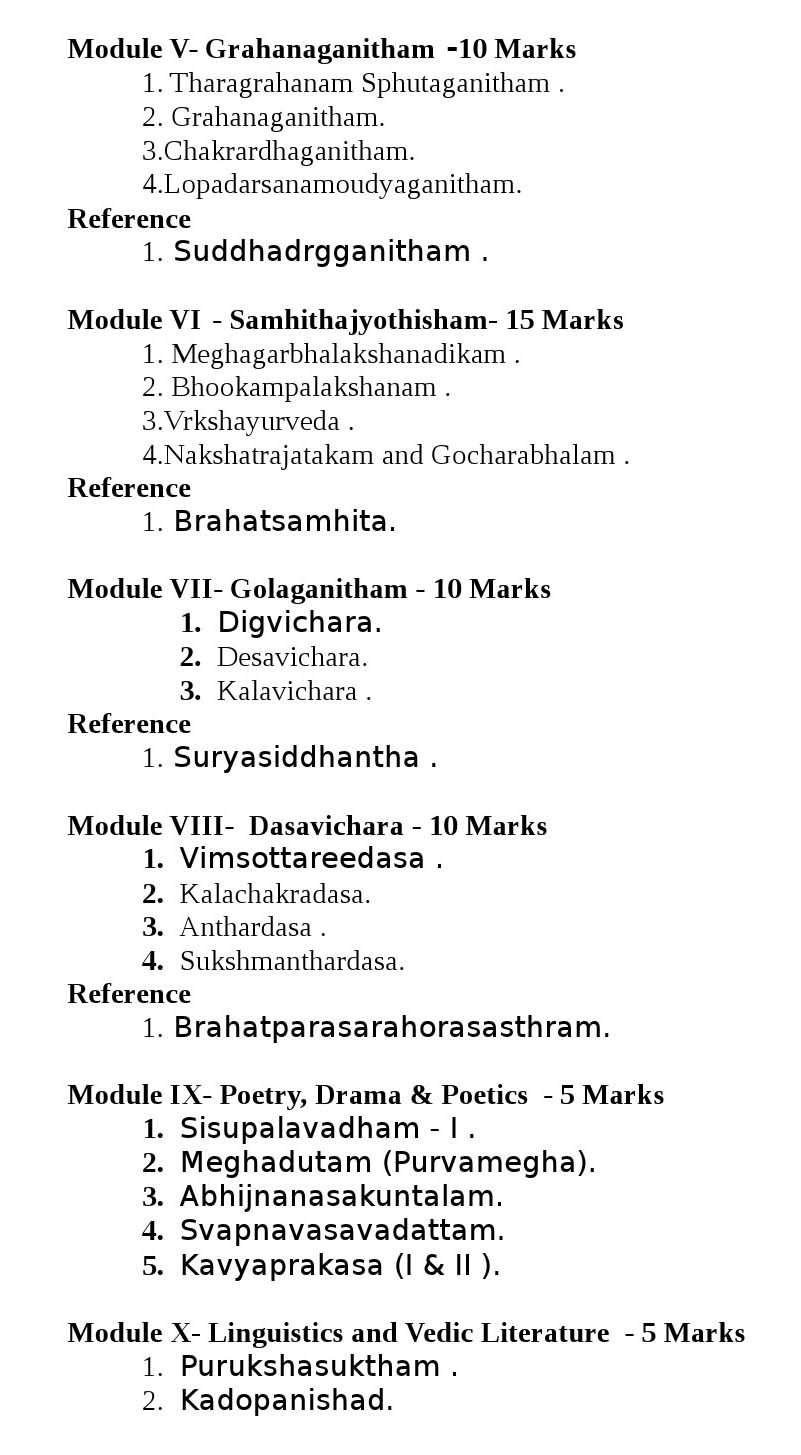 Kerala PSC Assistant Professor Sanskrit Jyothisha Exam Syllabus - Notification Image 2