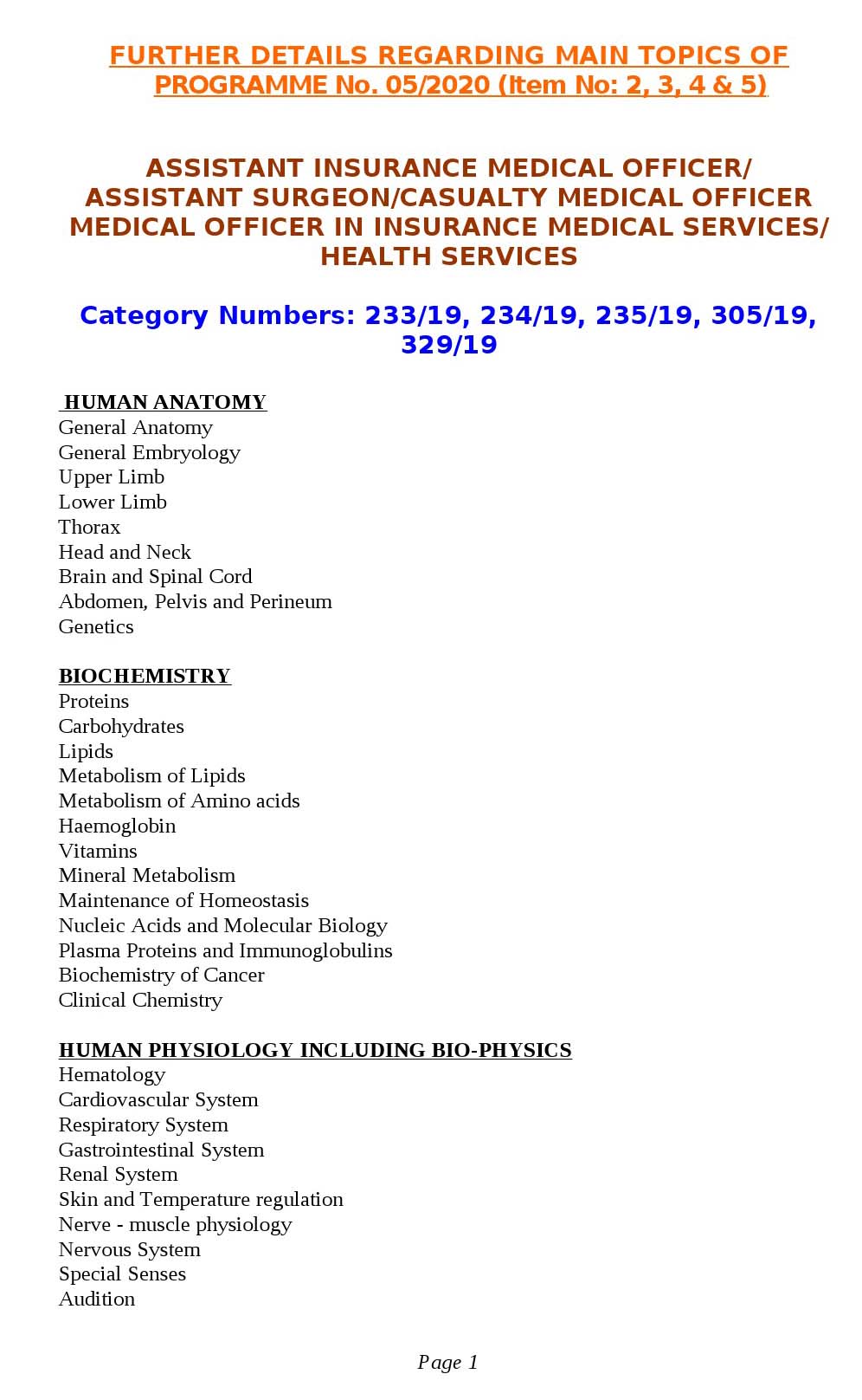 Kerala PSC Assistant Surgeon Exam Syllabus May 2020 - Notification Image 1