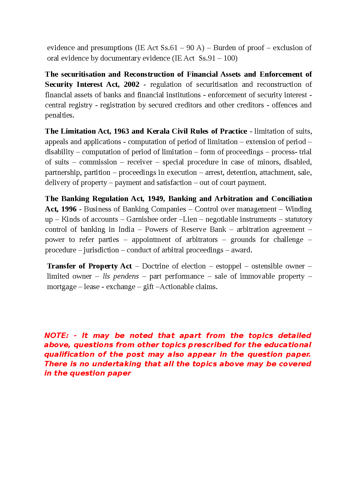 Kerala PSC Law Officer Exam Syllabus Aug 2019 - Notification Image 4