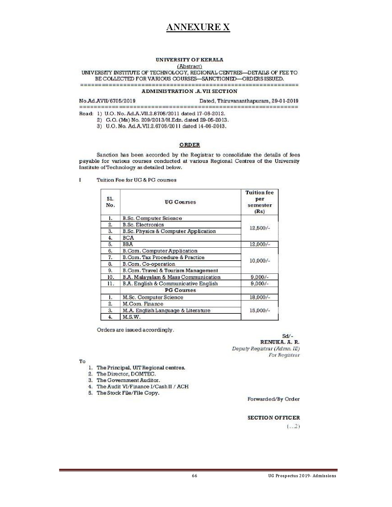 Kerala University UG Admission Prospectus 2019 - Notification Image 66