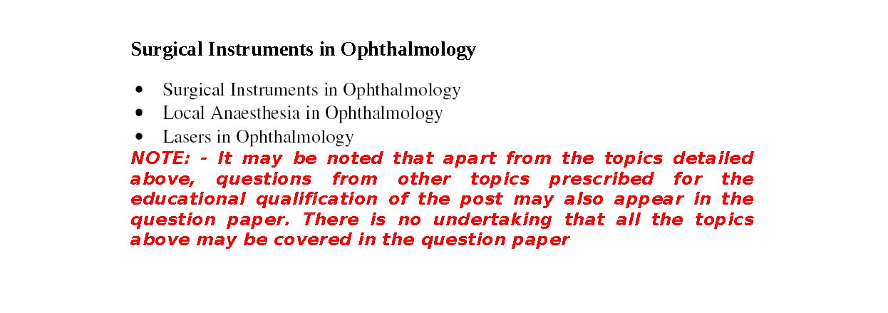 KPSC Assistant Professor In Ophthalmology Exam Syllabus - Notification Image 3
