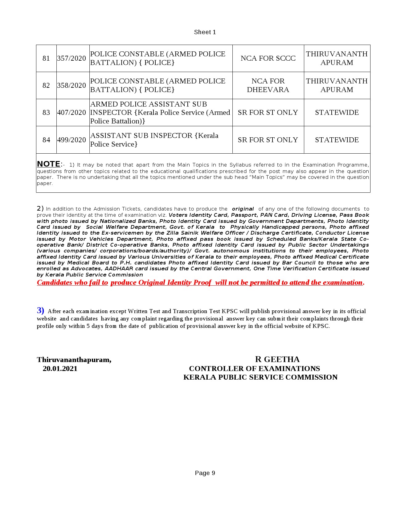 KPSC Common Preliminary Examination Plus 2 Level Post - Notification Image 9