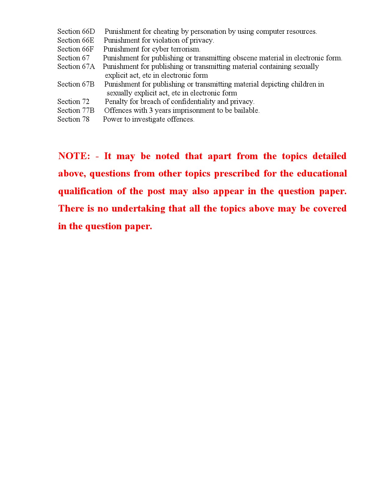 KPSC Degree Level Main Exam Syllabus Excise Inspector - Notification Image 12