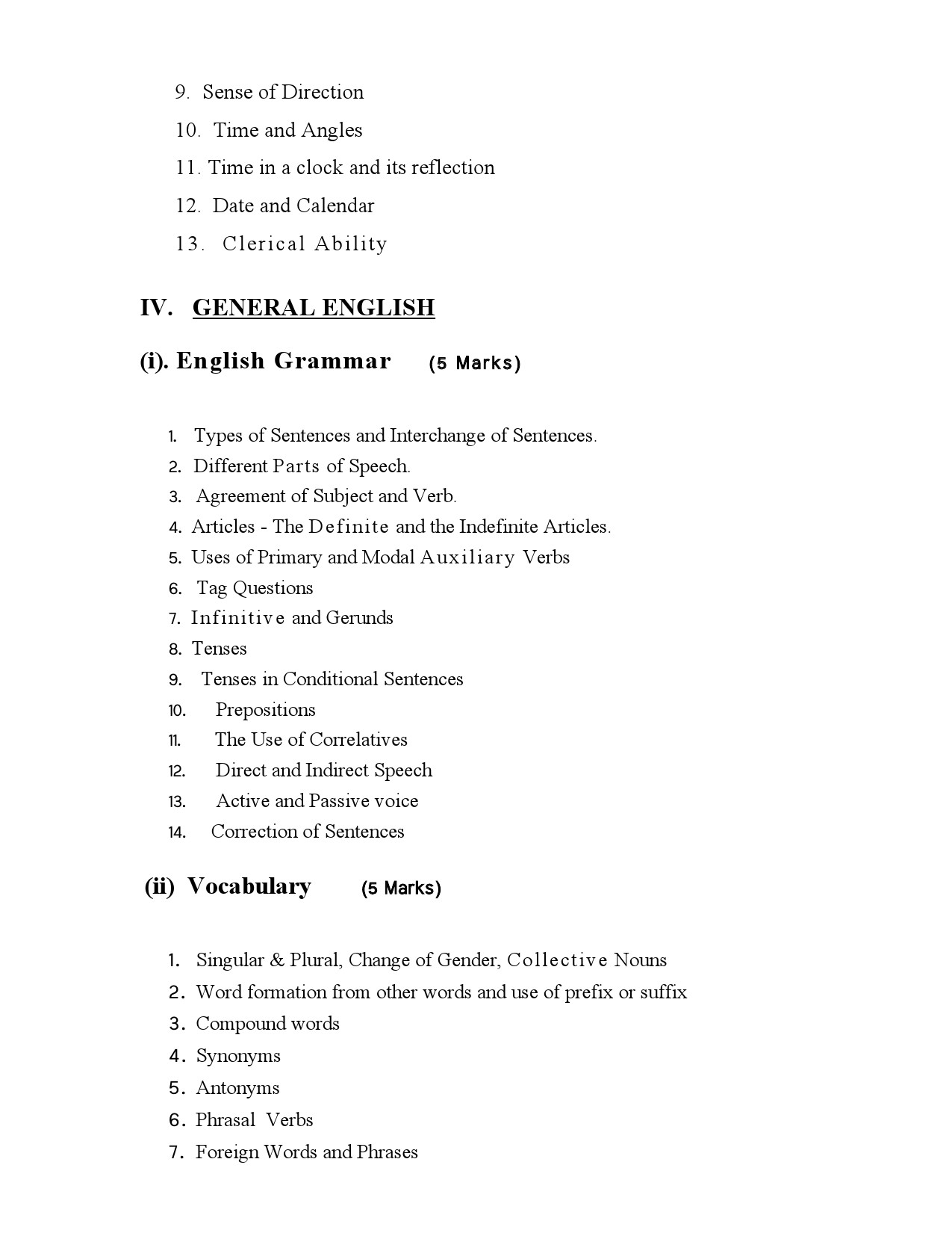 KPSC Degree Level Main Exam Syllabus Junior Receptionist - Notification Image 8