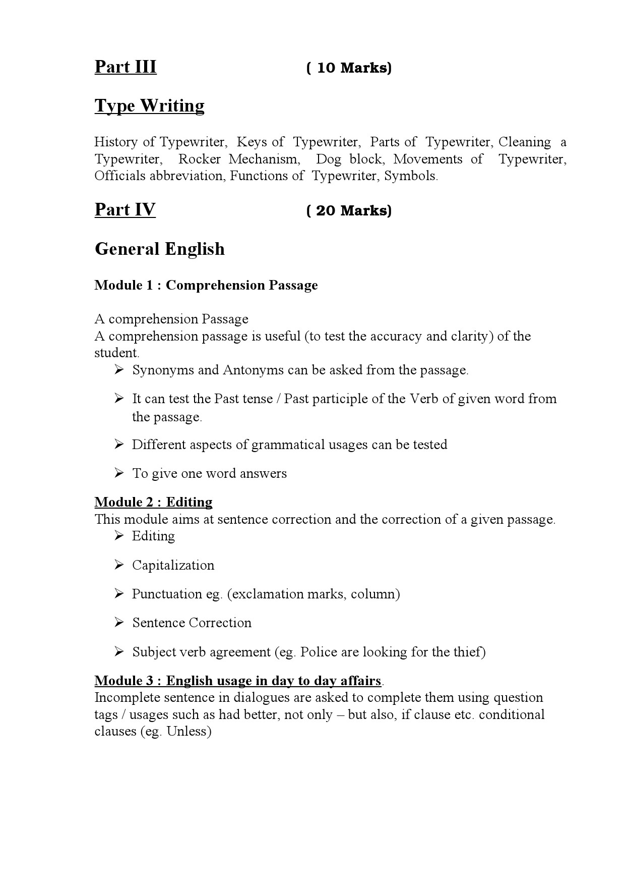 KPSC Degree Level Main Exam Syllabus Typist Clerk Grade II - Notification Image 4