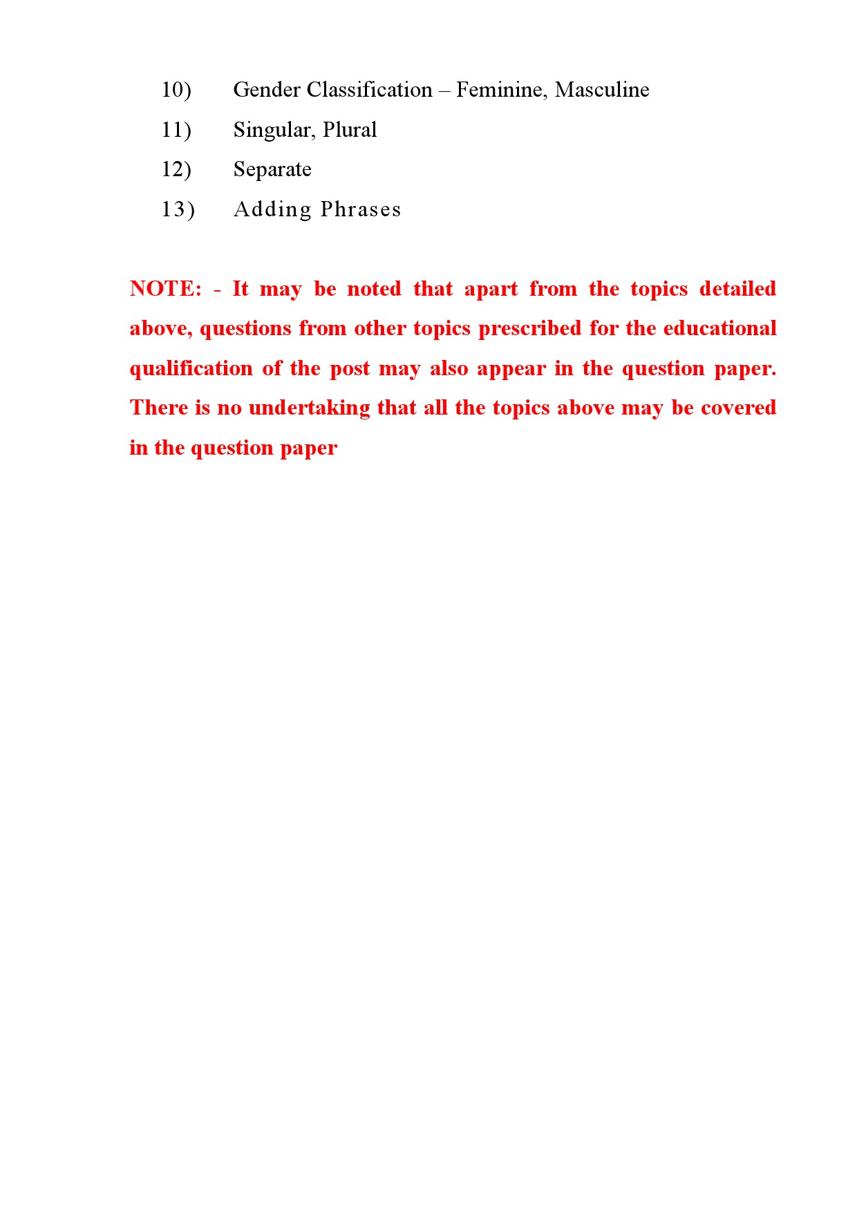 KPSC Degree Level Main Exam Syllabus Typist Clerk Grade II - Notification Image 7