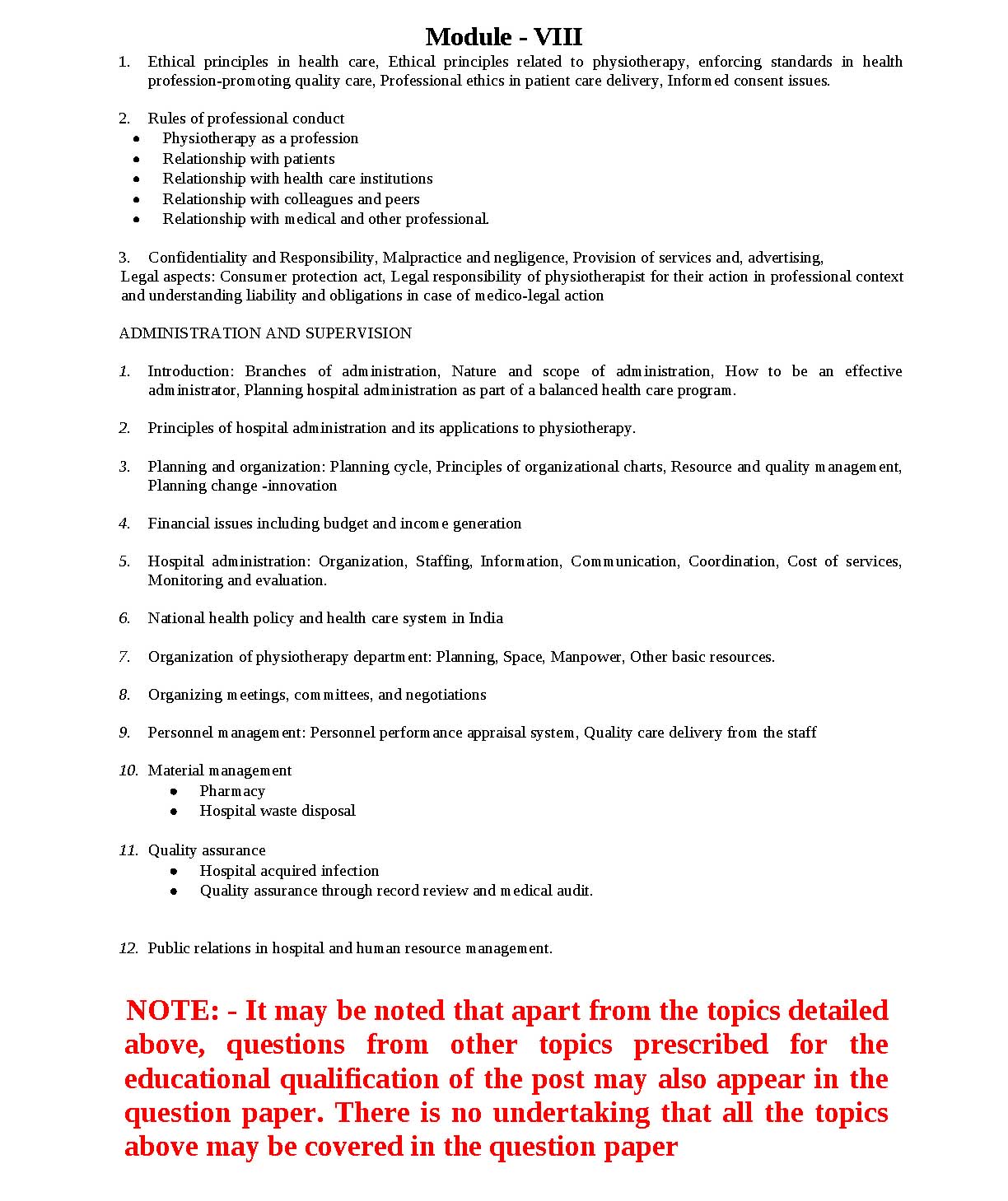 KPSC General Physiotherapist Health Services Exam Syllabus - Notification Image 17