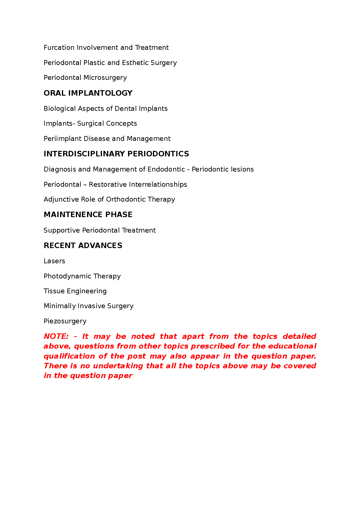 KPSC Syllabus 2019 Assistant Professor In Periodontics - Notification Image 3