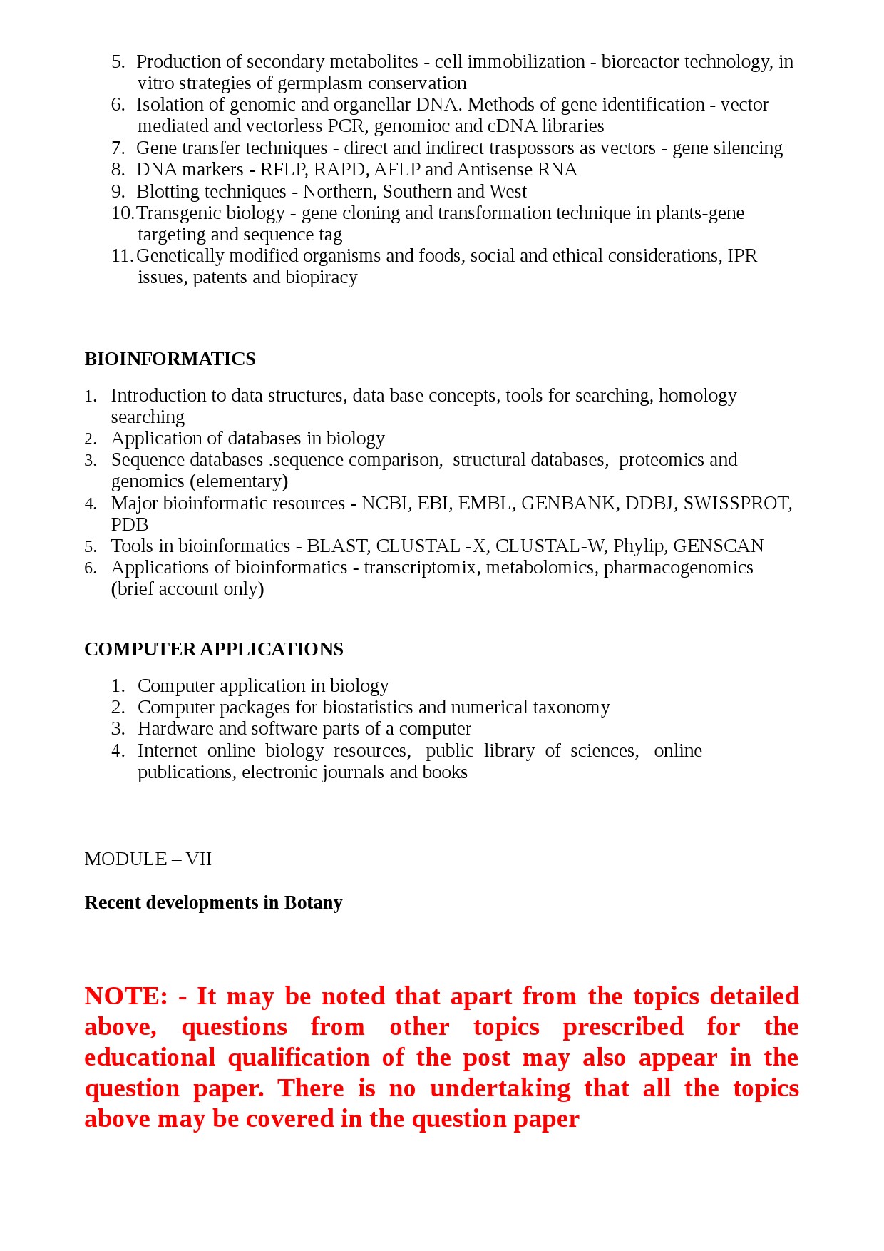 KPSC Syllabus 2021 Scientific Officer Biology - Notification Image 20