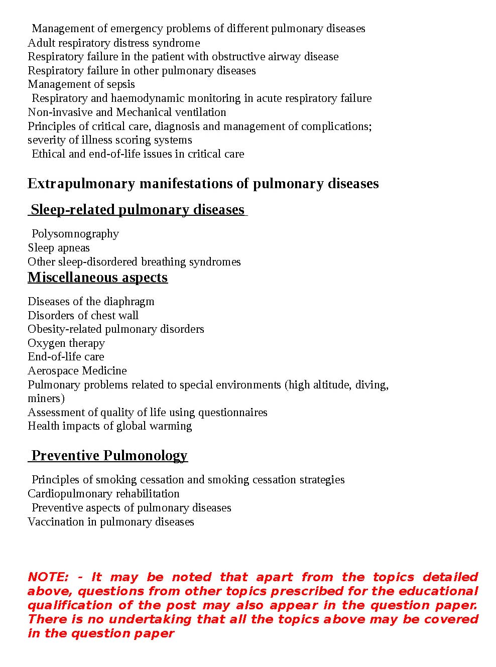 KPSC Syllabus Assistant Professor In Pulmonary Jan 2019 - Notification Image 5