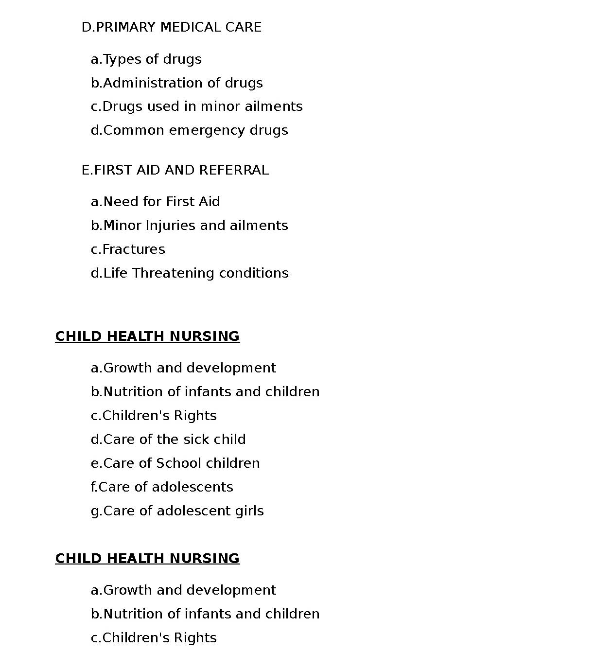 KPSC Syllabus for Junior Public Health Nurse Grade II Exam 2019 - Notification Image 4