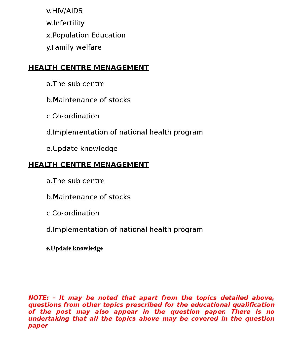 KPSC Syllabus for Junior Public Health Nurse Grade II Exam 2019 - Notification Image 6