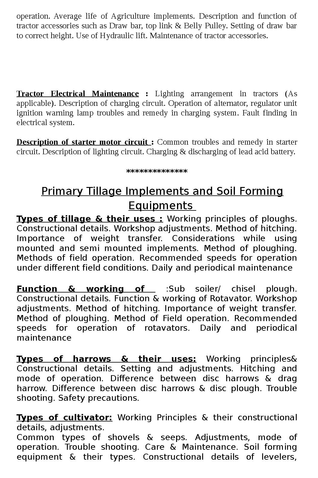KPSC Syllabus Junior Instructor Mechanic Agriculture Machinery Jan 2019 - Notification Image 7