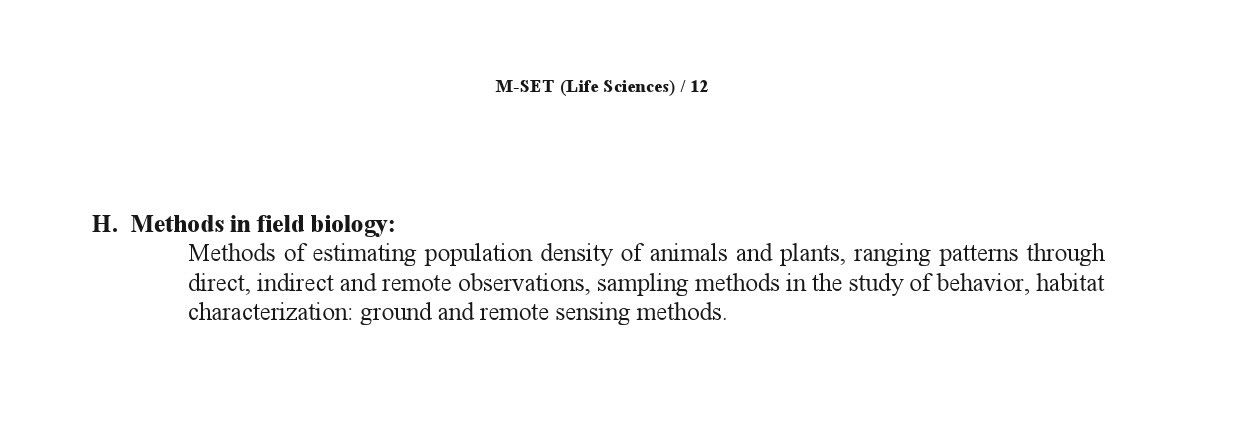 Maharashtra SET Syllabus Life Sciences - Notification Image 12