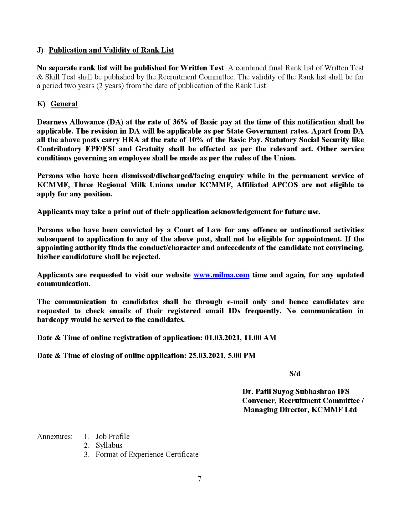 Milma Recruitment Notification March 2021 - Notification Image 8