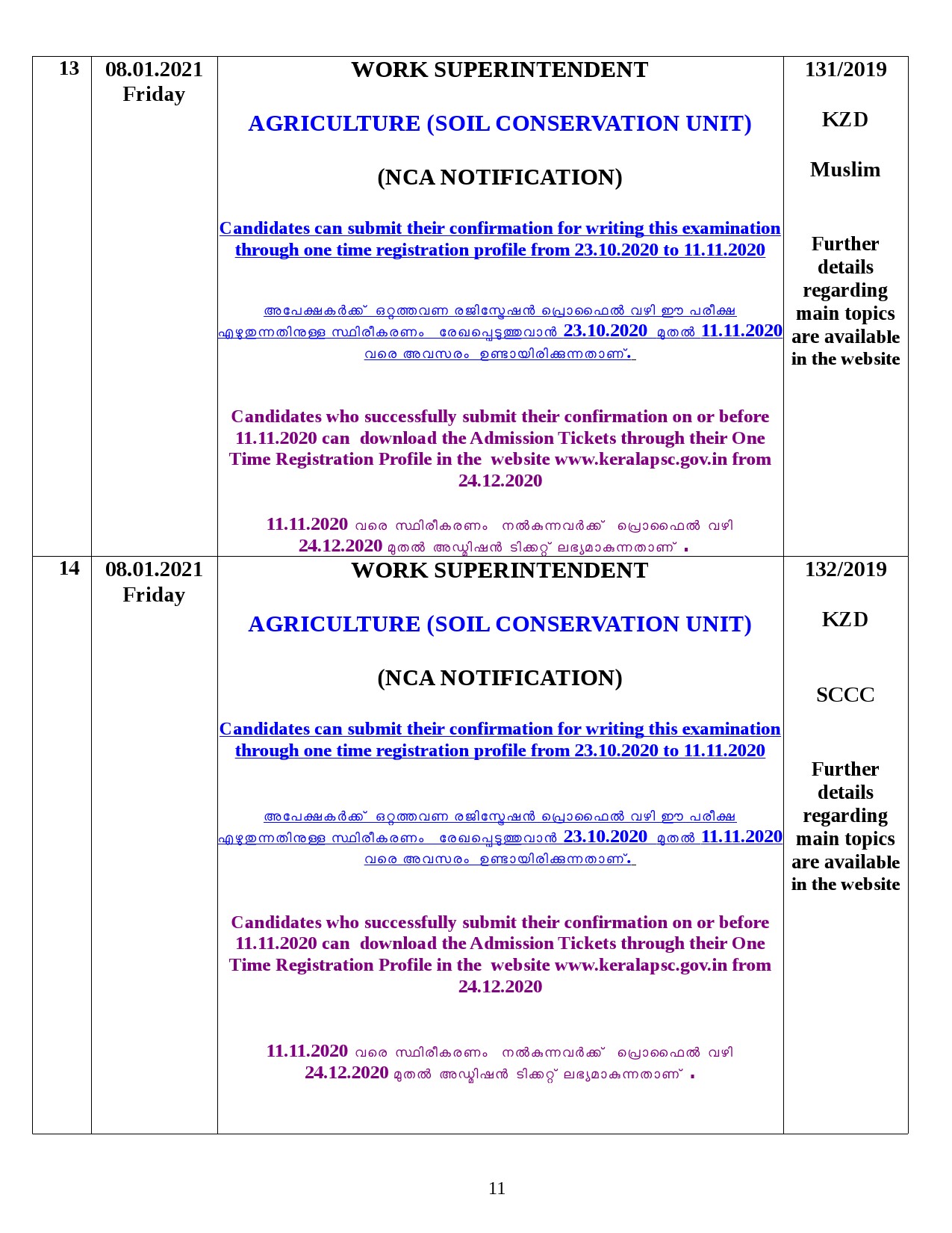 Modified Examination Programme For January 2021 - Notification Image 11