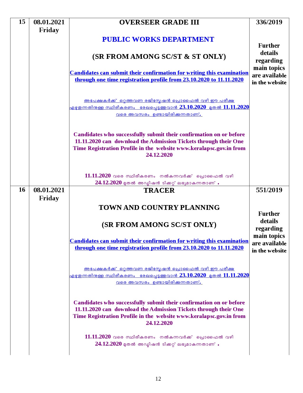 Modified Examination Programme For January 2021 - Notification Image 12