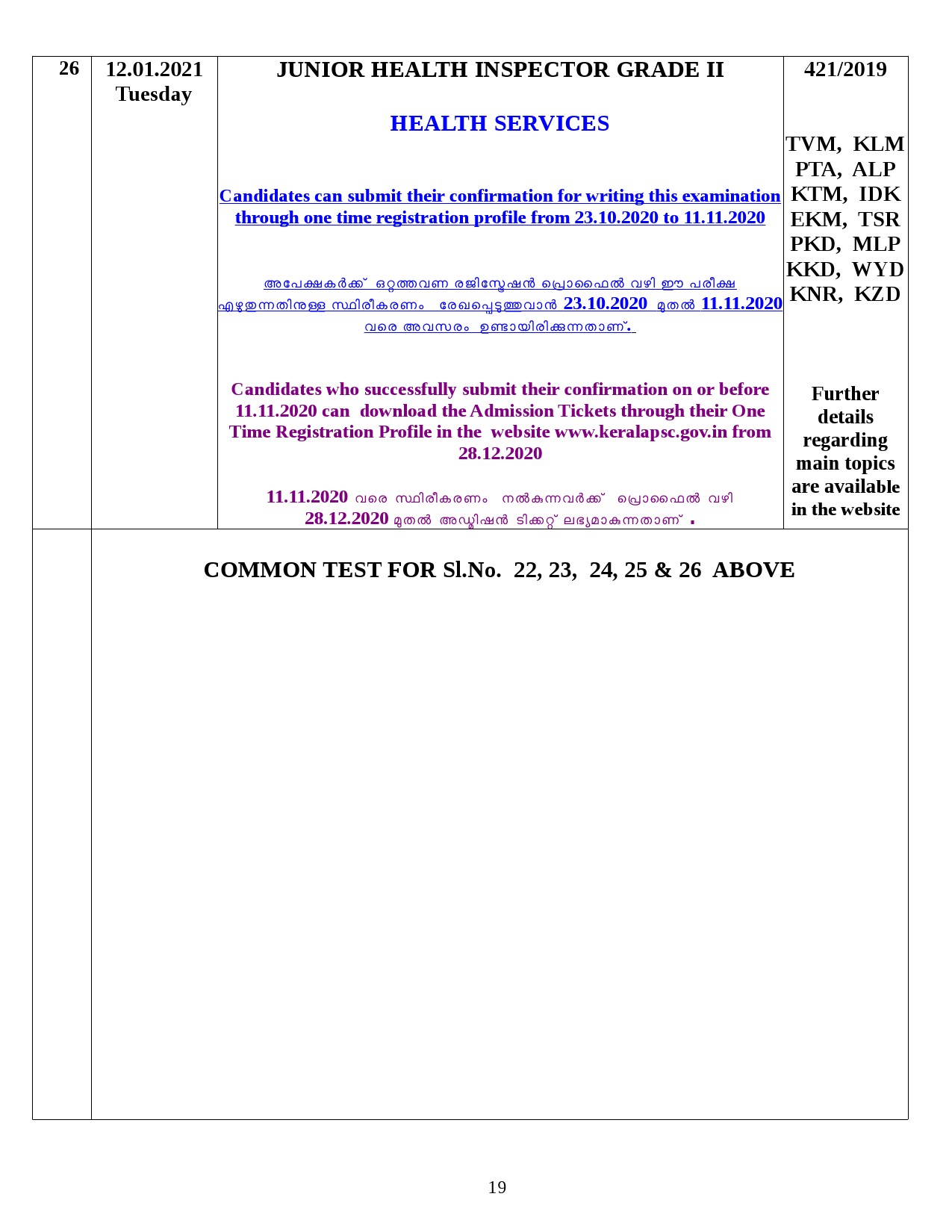 Modified Examination Programme For January 2021 - Notification Image 19