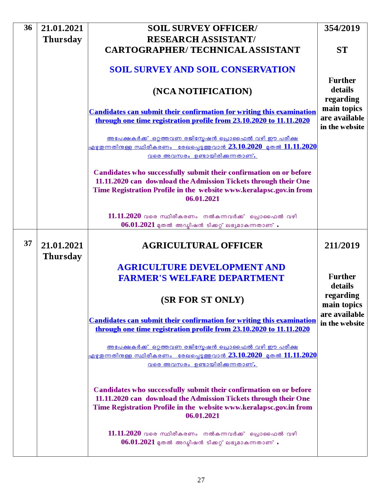 Modified Examination Programme For January 2021 - Notification Image 27