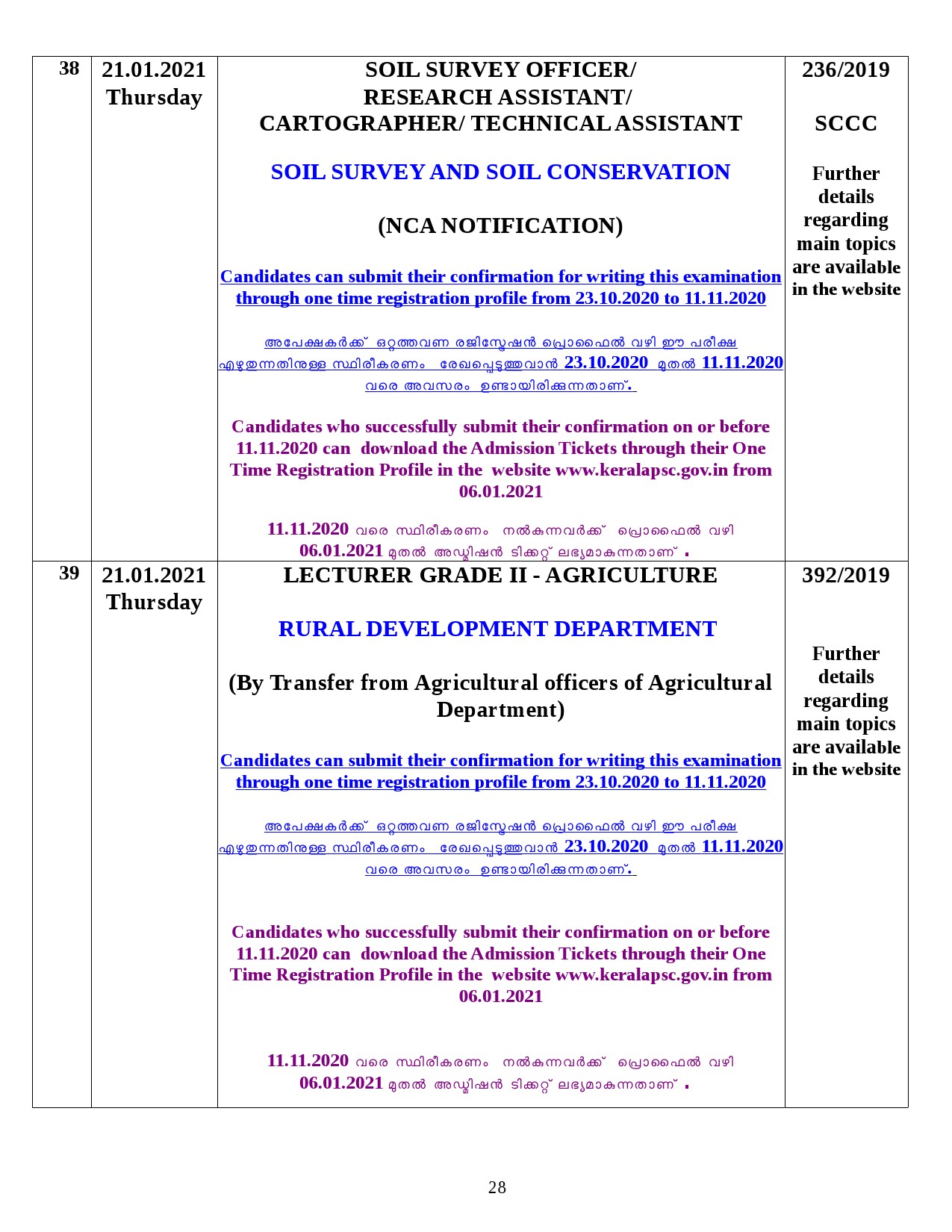 Modified Examination Programme For January 2021 - Notification Image 28