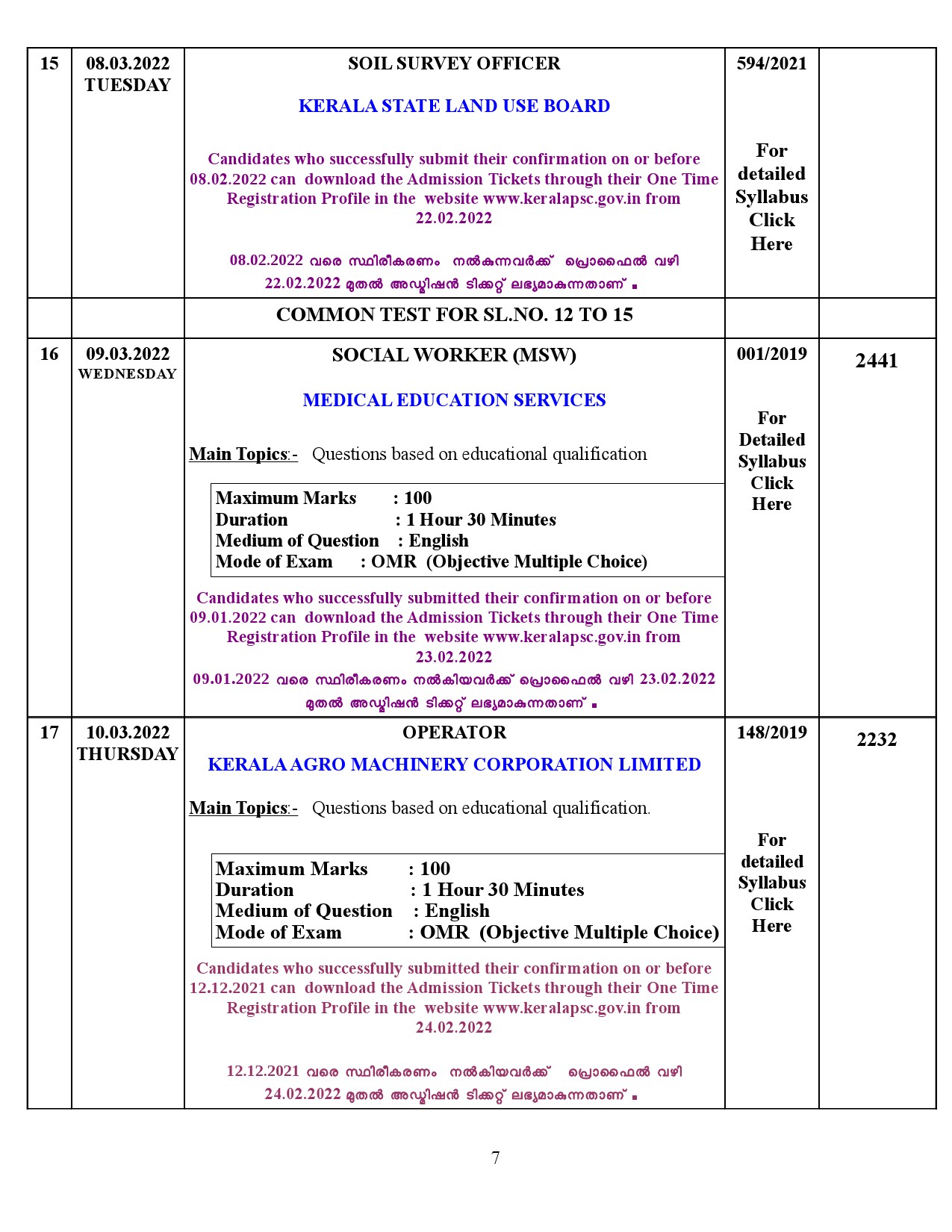 Modified Examination Programme For The Month Of March 2022 - Notification Image 7
