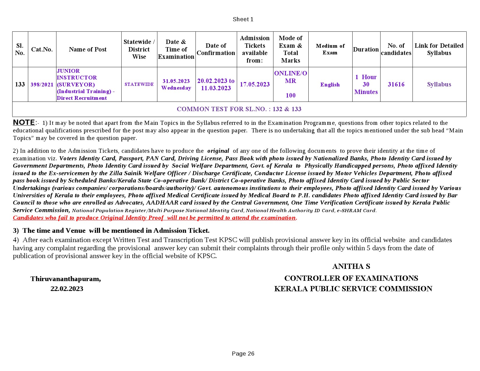 Modified Examination Programme For The Month Of May 2023 - Notification Image 26