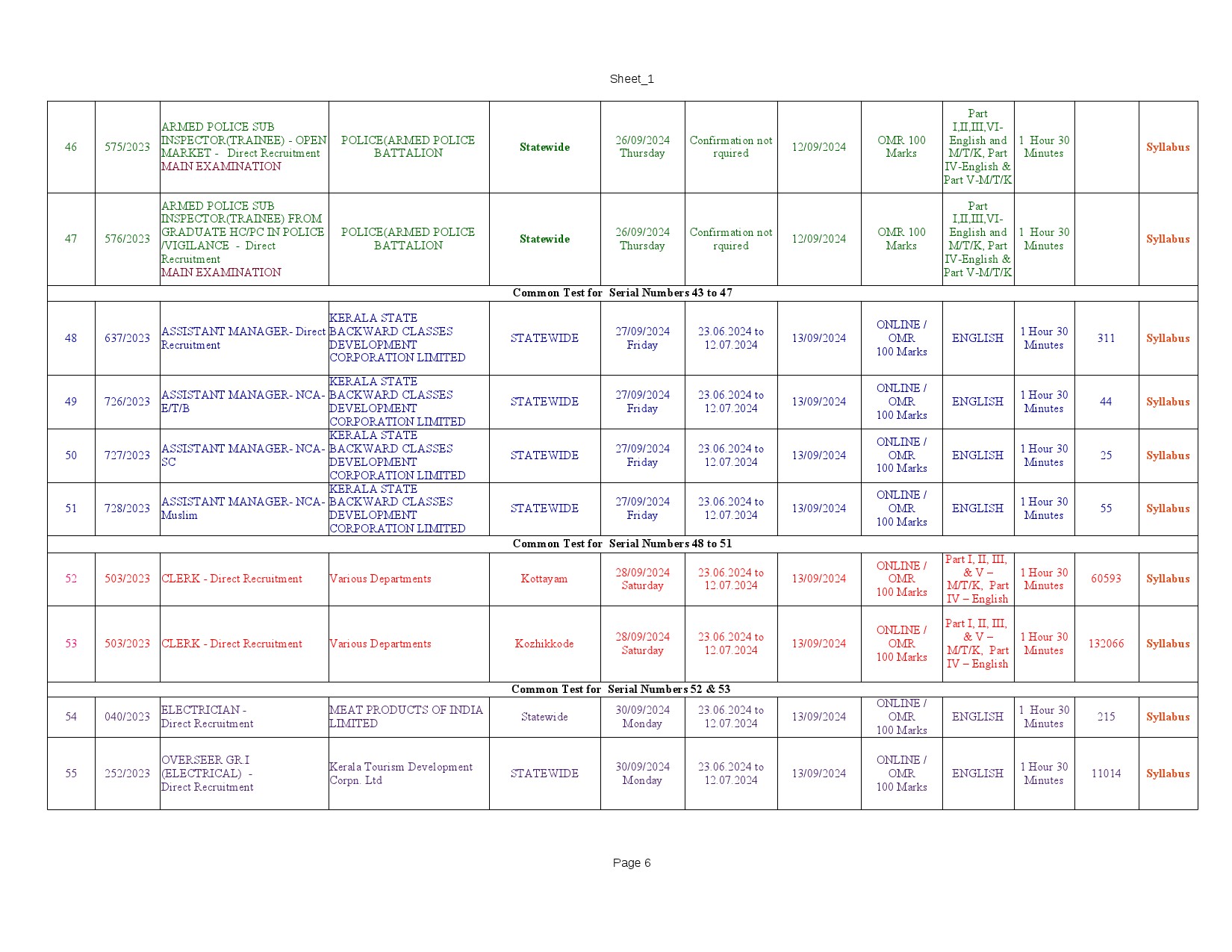 Modified Examination Programme For The Month Of September 2024 - Notification Image 6