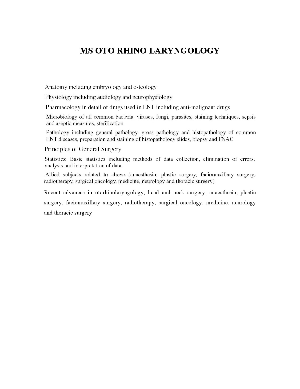 MS Level Syllabus Oto Rhino Laryngology - Notification Image 1
