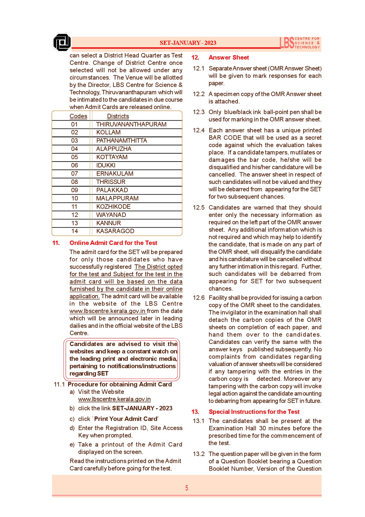 State Eligibility Test January 2023 Prospectus - Notification Image 7
