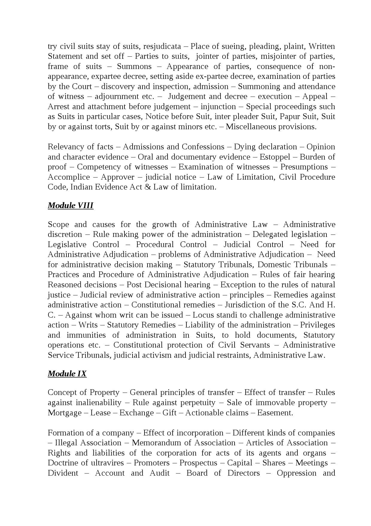 Syllabus for Exams with LLB as Qualification - Notification Image 4