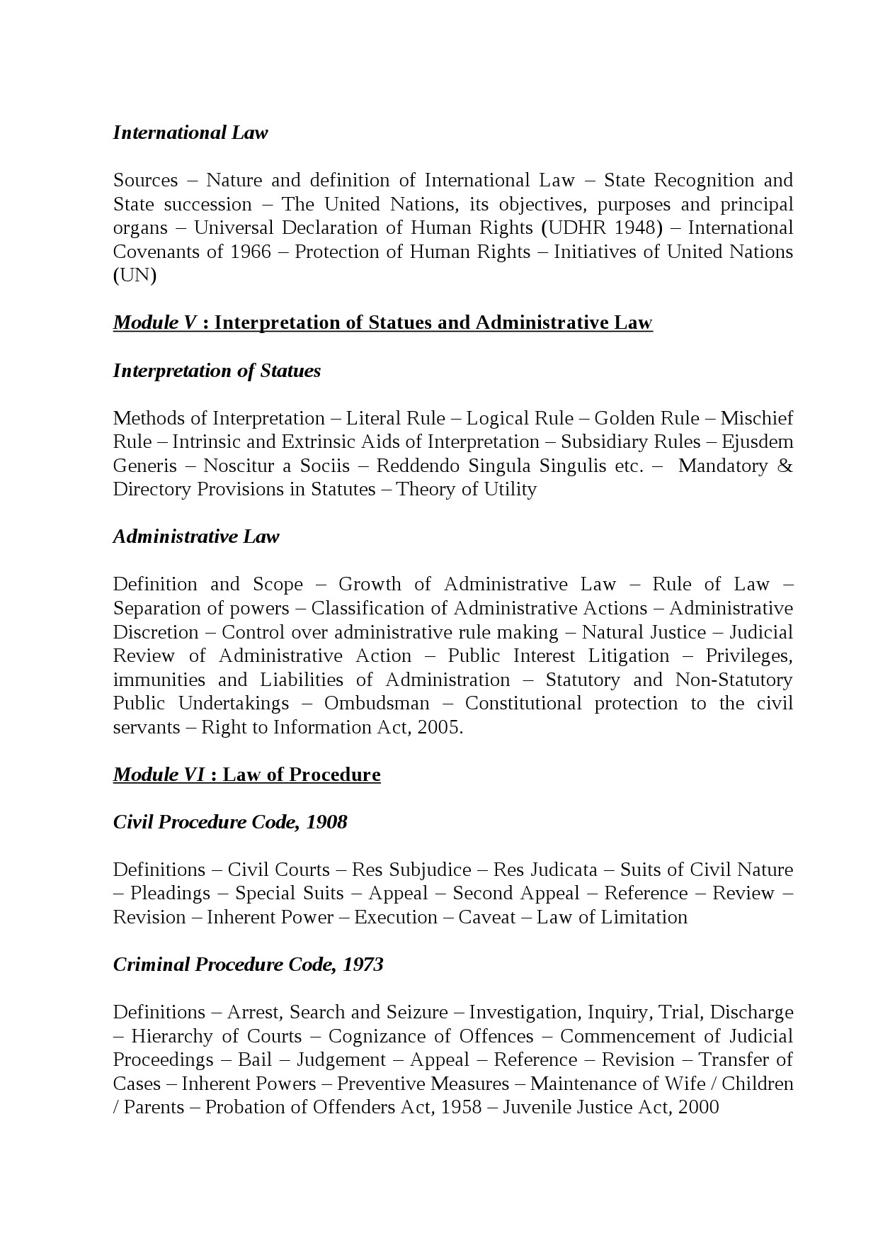Syllabus for Exams with LLB as Qualification - Notification Image 7