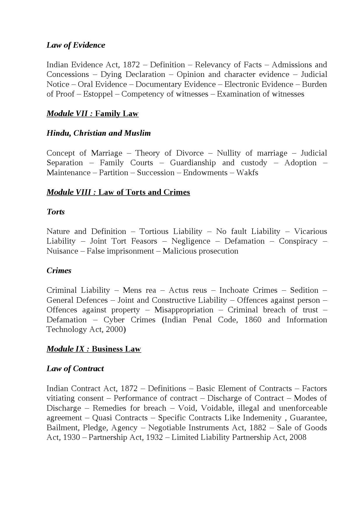 Syllabus for Exams with LLB as Qualification - Notification Image 8