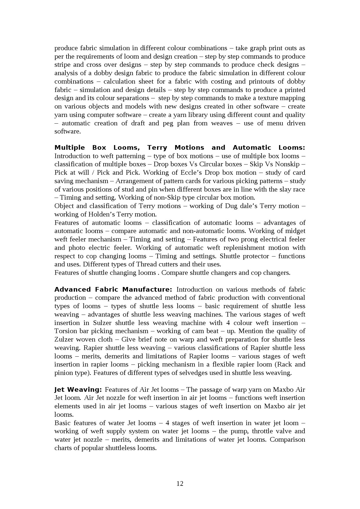 Textile Technology Lecturer in Polytechnic Exam Syllabus - Notification Image 12
