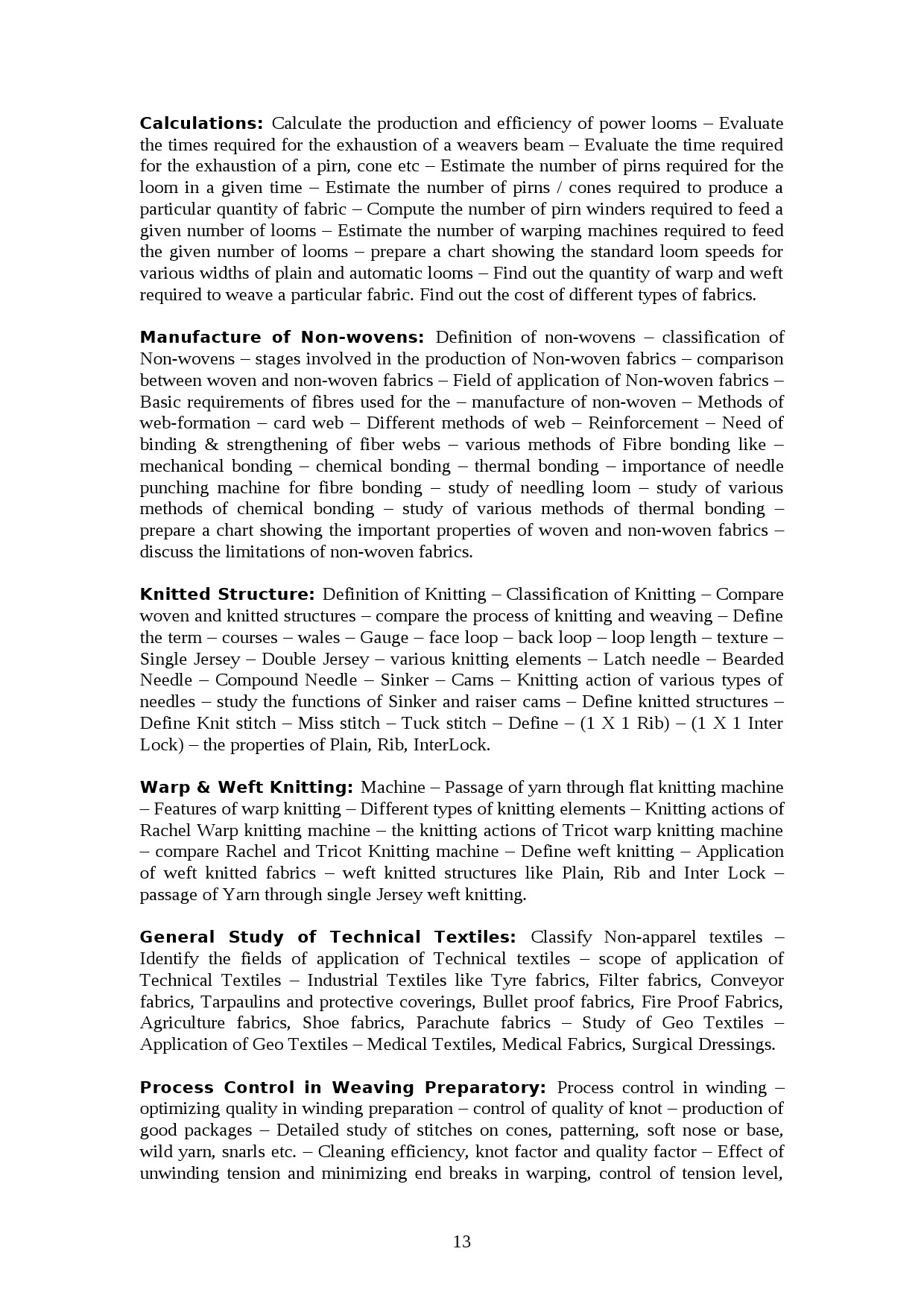 Textile Technology Lecturer in Polytechnic Exam Syllabus - Notification Image 13