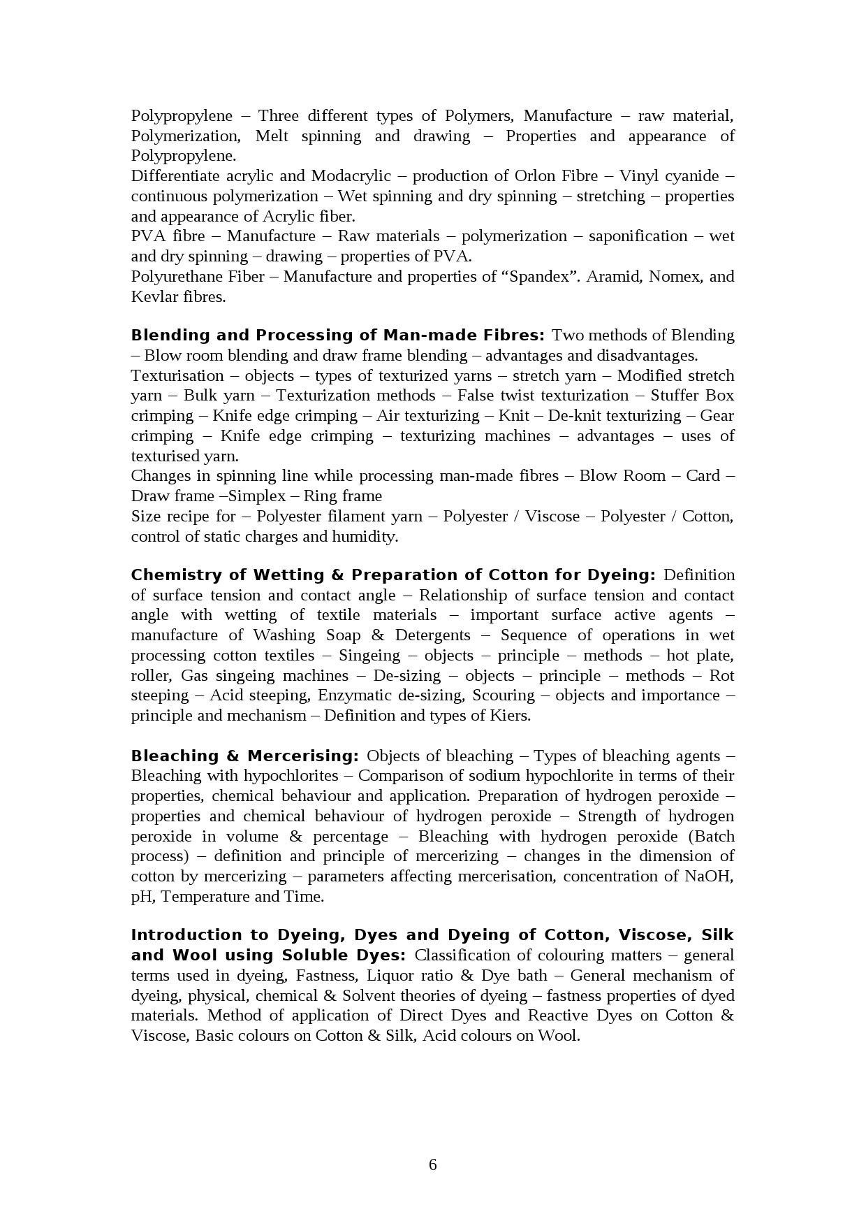 Textile Technology Lecturer in Polytechnic Exam Syllabus - Notification Image 6