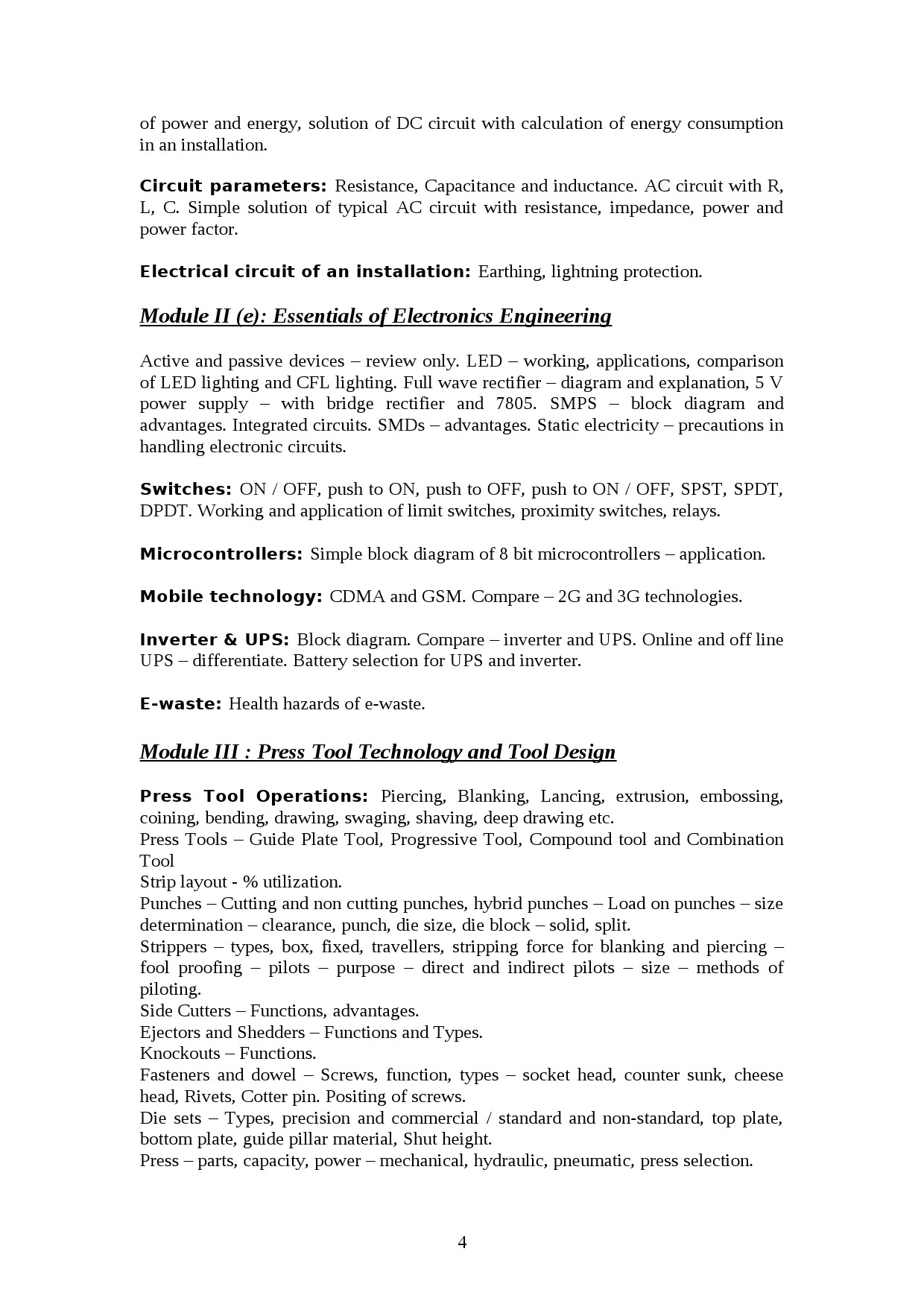 Tool And Die Engineering Lecturer in Polytechnic Exam Syllabus - Notification Image 4